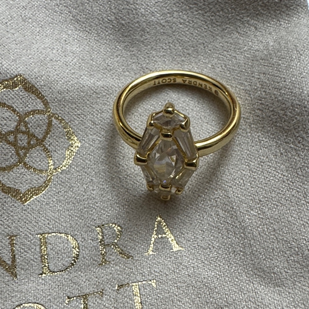Kendra Scott Gold and Silver Crystal Ring - Picture 2 of 13